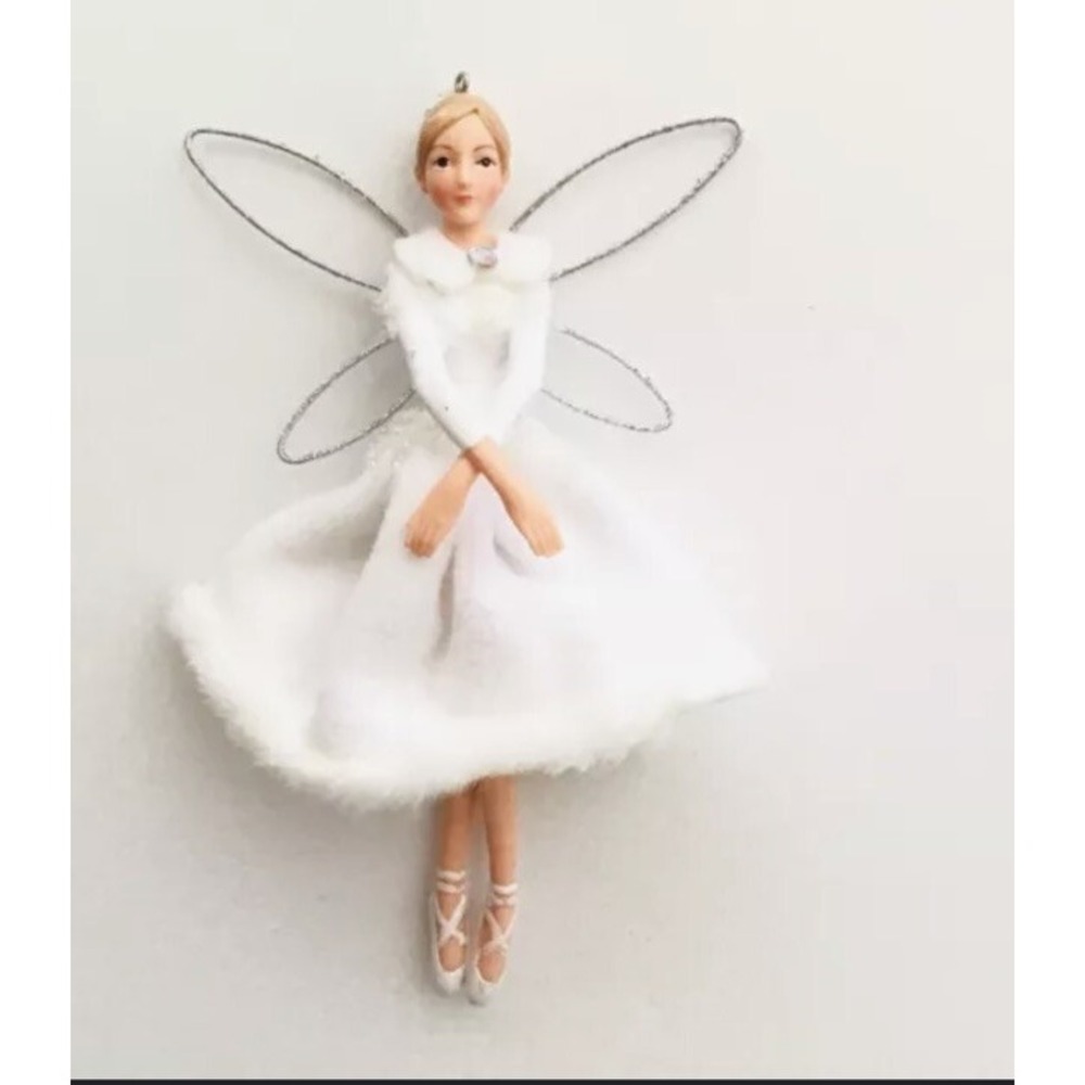 Gisela Graham London Ballerina Christmas ornament White Dress‎ Wings